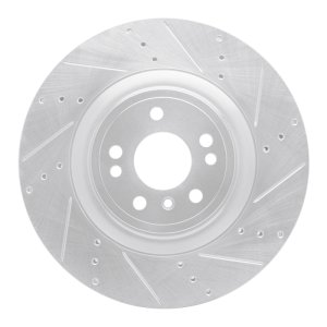 Mercedes-Benz GLE400 Brake Rotor (1) - Front Right - R1 Concepts - Drilled & Slotted - Silver - `12-`19